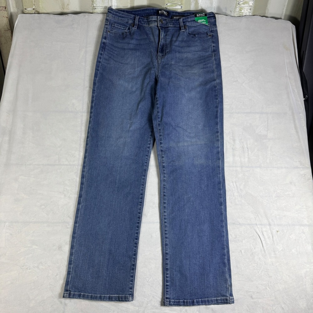 NWT Buffalo David Bitton Womens Alyssa Jeans Blue Denim High Rise Straight 12/32